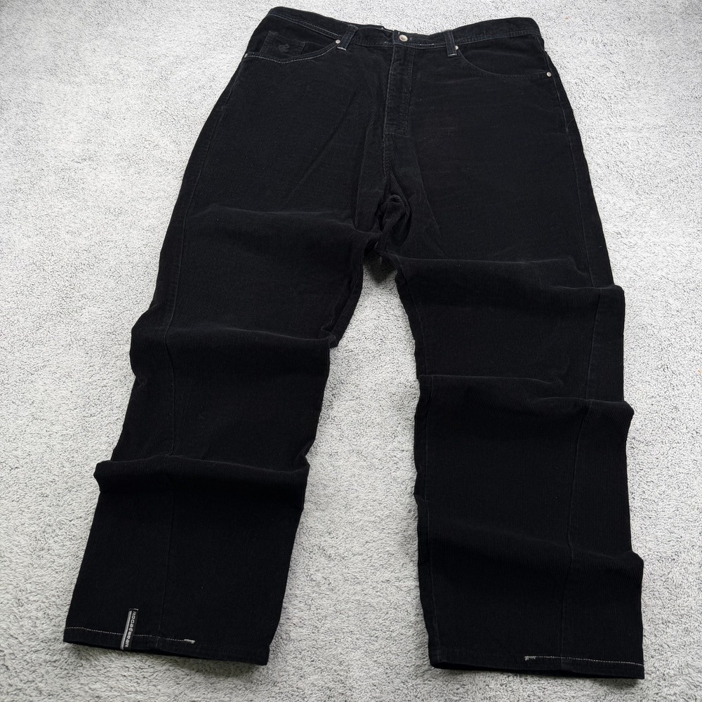 Vintage Rocawear Corduroy Pants Mens 40x33 Black Baggy Wide Leg Hip Hop Y2K 90s